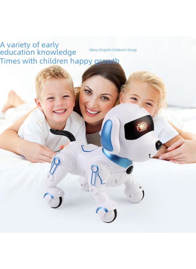 Intelligent Electric Toy Dog Wanstar Singing Dancing Boys Girls Children Early Education Enlightenment Pet Toy-Color:White Blue ]-Specifications:three Batteries  - Image 3