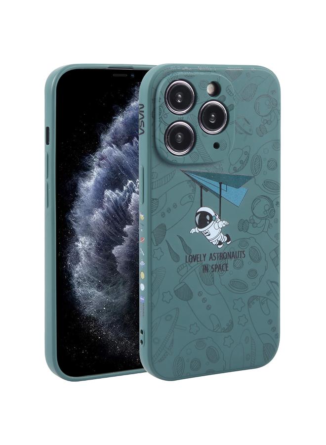 اس-توب جراب لهاتف iPhone 11 Pro بنمط رائد فضاء من السيليكون بحافة مستقيمة - Image 1