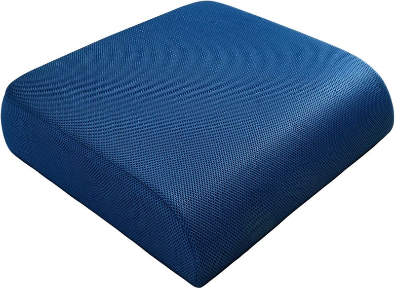 YOUFI Extra Thick Large Seat Cushion -19 X 17.5 X 4 Inch Gel Memory Foam Cushion with Carry Handle Non Slip Bottom - Pain Relief Coccyx Cushion for Wheelchair Office Chair (Blue (1PACK)) - Image 1