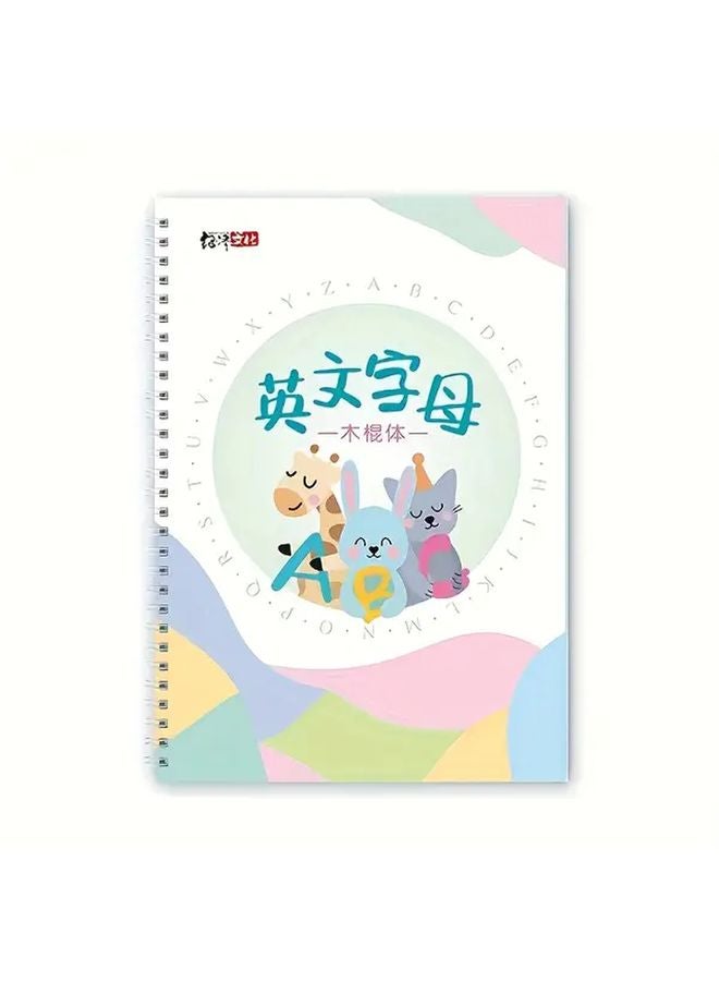 Reusable Grooved Alphabet Tracing Workbook For Kids With Disappearing Ink Pens 1 Set - Image 1