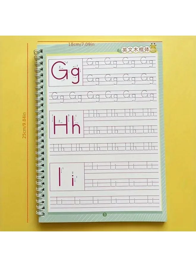 Reusable Grooved Alphabet Tracing Workbook For Kids With Disappearing Ink Pens 1 Set - Image 3