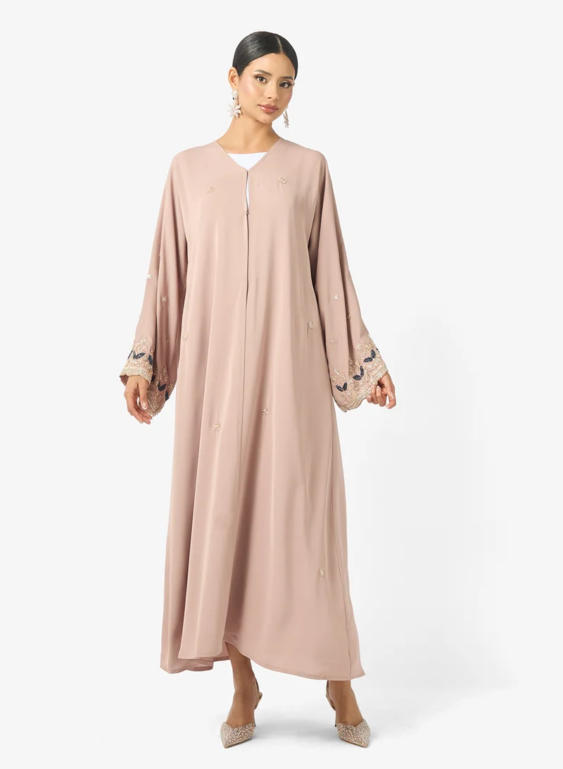 hayas closet  Embellished Flared Sleeve Abaya for Women | Best Price UAE