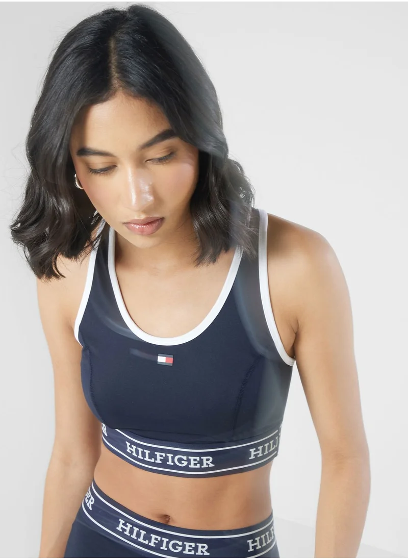 Tommy Hilfiger Sport Monotype Mid Tape Bra