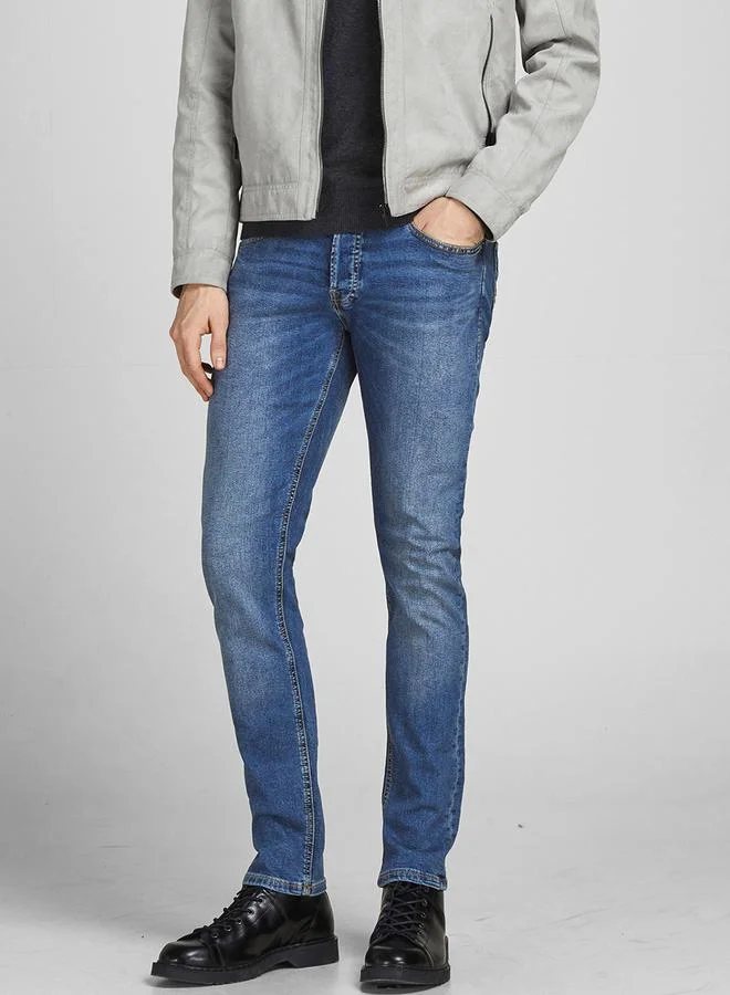 JACK & JONES Glenn Light Wash Mid Rise  Jeans
