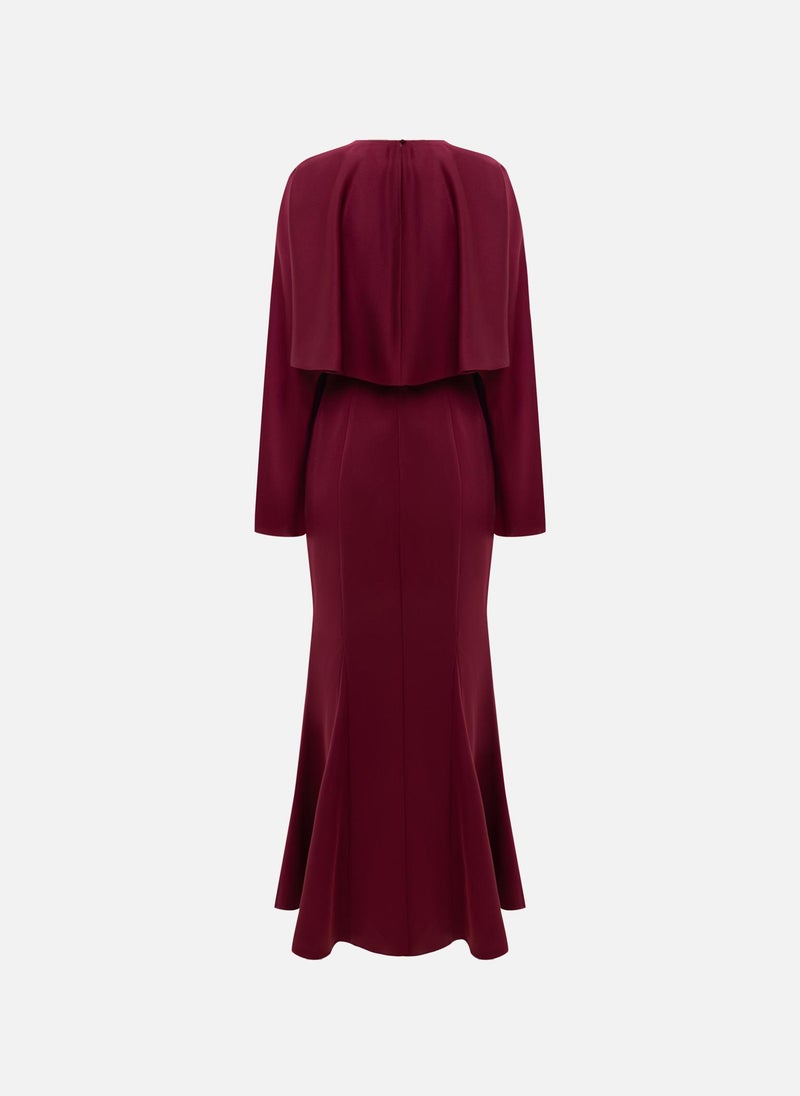 Lichi Maxi dress with voluminous cape and long sleeves - Image 3