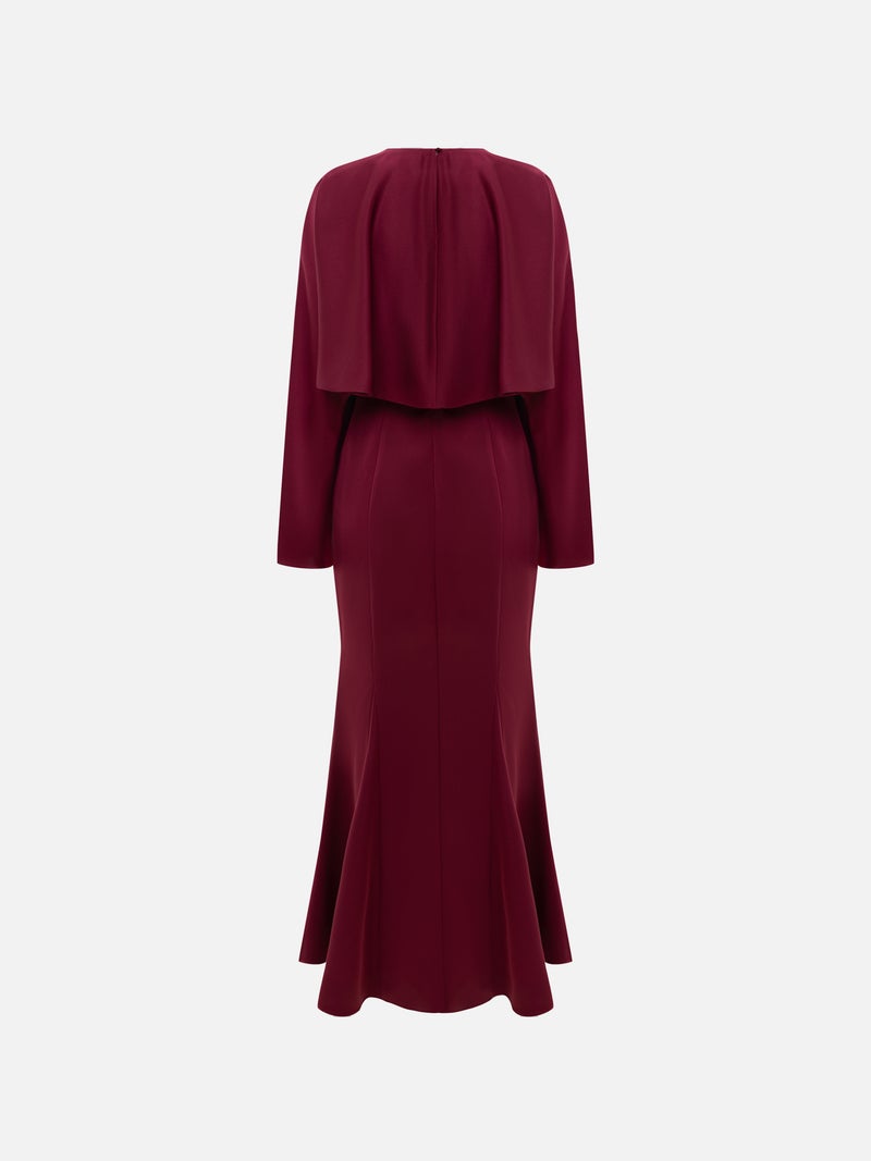 Lichi Maxi dress with voluminous cape and long sleeves - Image 3