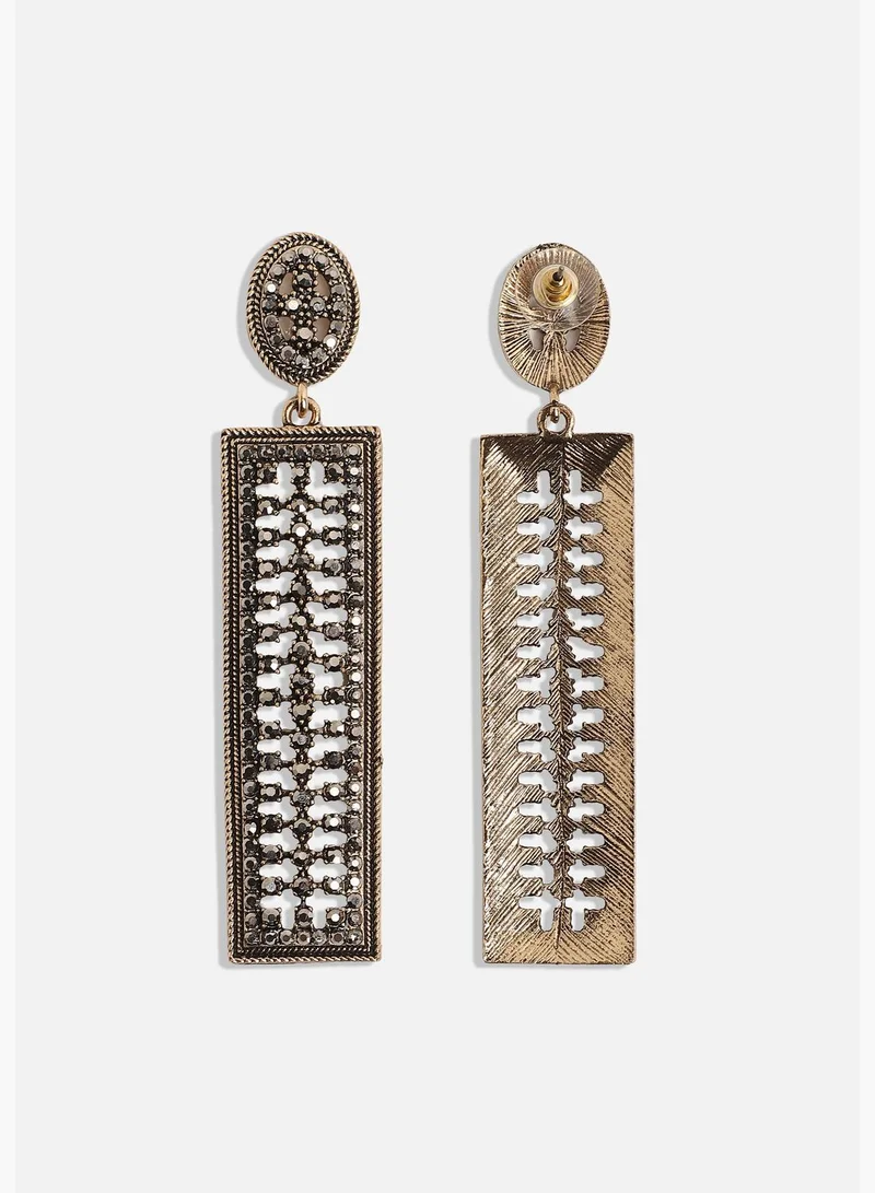 SOHI Gold Plated Designer Stone Party Wear Drop Earring For Women