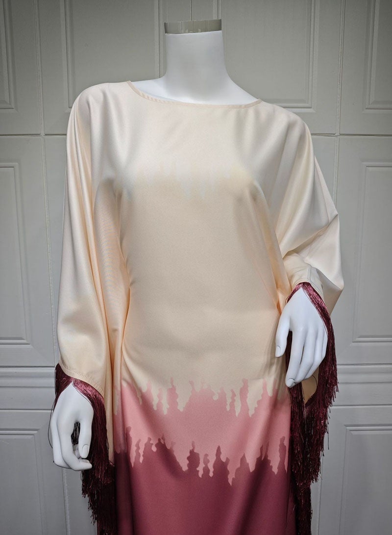 جيوان الإناث Abaya فستان رمضان عيد الفطر الصيف الخفافيش الأكمام فستان طويل كفتان رداء رمضانالملابسالساتان تدرج اللون الإسلامي المسلم - Image 4