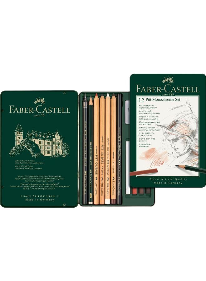 فابير كاستل عبوة من 12 مجموعة ألوان خشبية أحادية الكروم