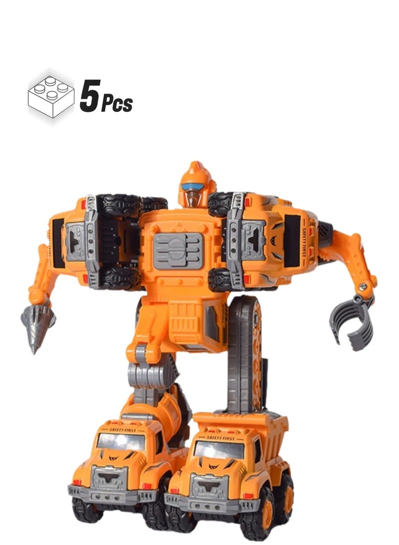 5 in1 Engineering Vehicles Building Blocks Toy Educational Learning Building Toys Detachable Assembly Suitable Gifts for Boys and Girls - Image 1