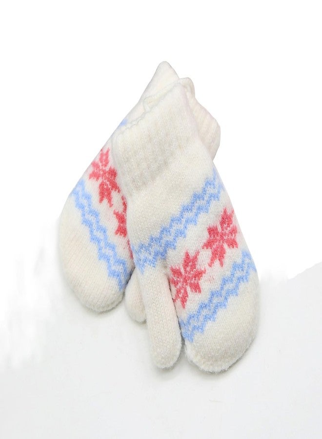FGSS Baby Kids Warm Knit Gloves Toddler Soft Stretch Mittens Cute Snowflake Thick Mittens Winter for Boy Girl Cold Weather - Image 2