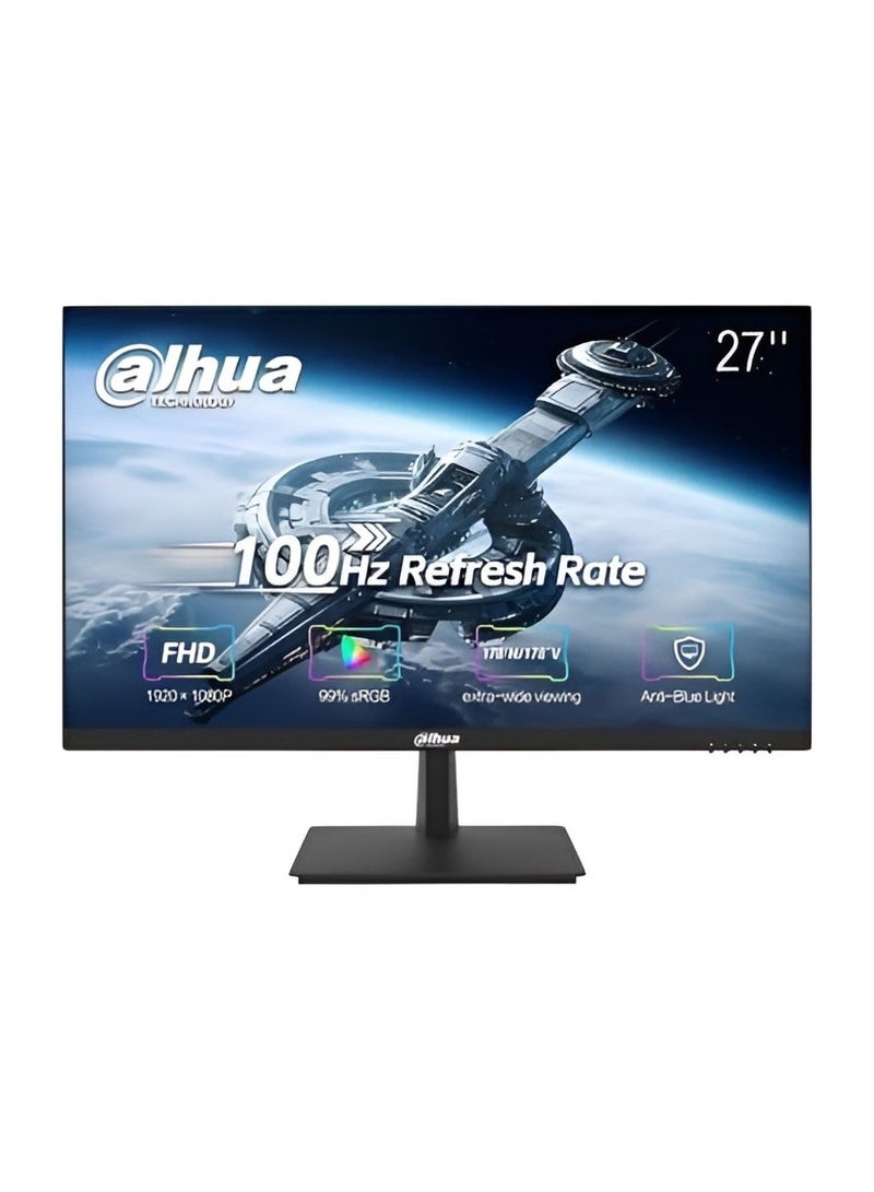 Dahua 27-Inch VA Full HD 1080p 100Hz Borderless Monitor With HDMI, VGA, 3 Years Dahua Manufacturer Warranty - (LM27-A200F) Black - Image 1