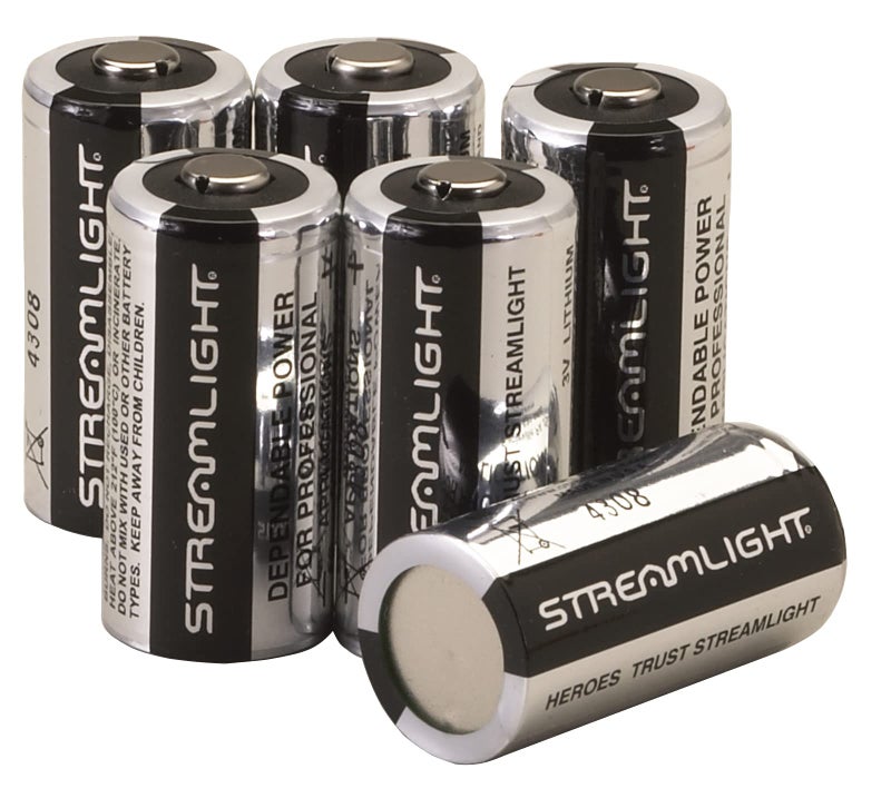 Streamlight بطاريات ليثيوم 3V CR123A من ستريملايت 85180، عبوة 6، سوداء - Image 3
