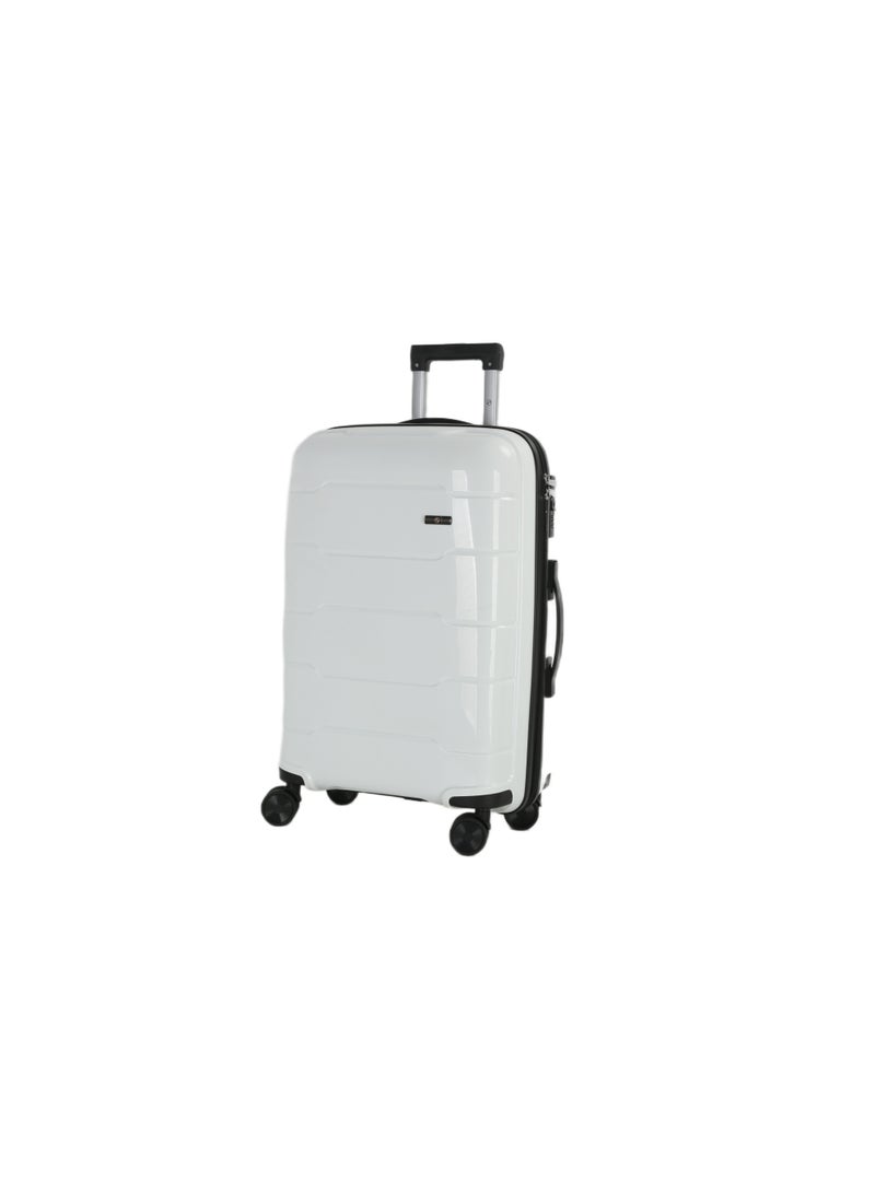 اتش تي مجموعة حقائب سفر إتش تي، من أربع قطع - حقائب متينة بهيكل صلب مع عجلات دوارة، ومقبض تلسكوبي، وسحابات مضادة للسرقة (13/20/24/28 بوصة، 13.5/49/80/116 لترًا، طقم سفر خفيف الوزن، لون أبيض) - Image 4