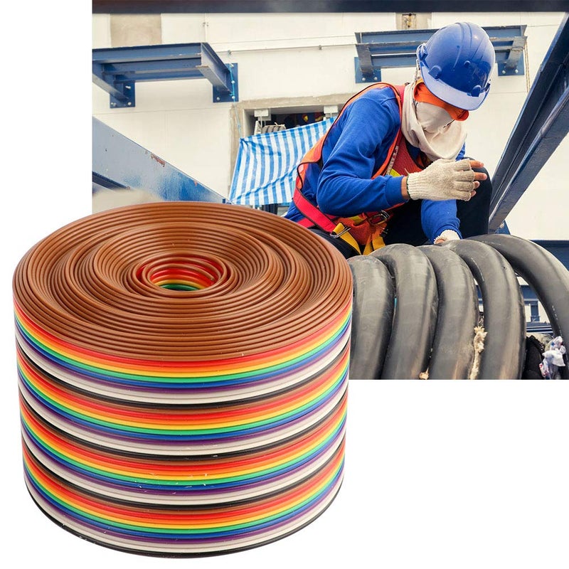 Colorful 40P Flat Rainbow Ribbon Cable Wire, 7 * 0.127 Tinned Copper, 28AWG, 1.27mm Spacing Pitch Cable for Electronics, Equipment, Lamps, 5.08cm Width, 300V, 80°C Rated (1 Meter - Image 4