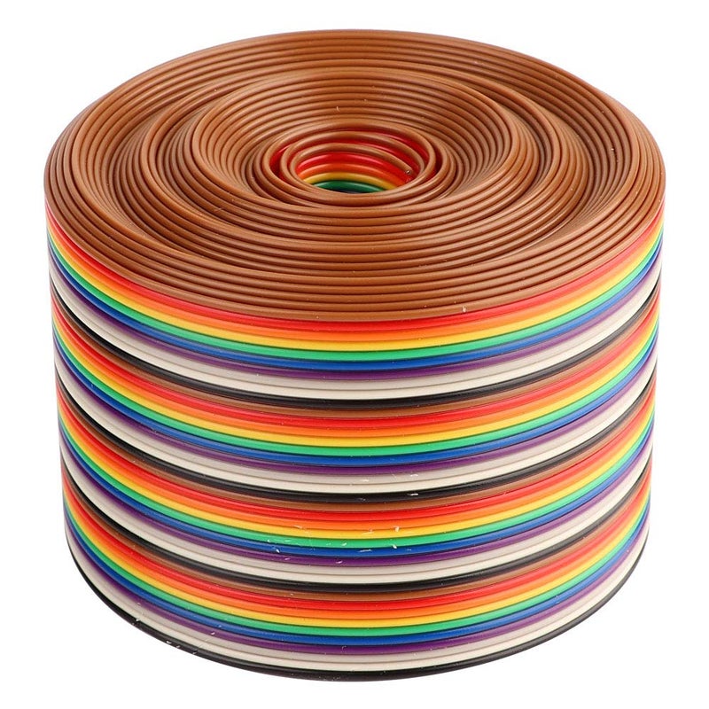 Colorful 40P Flat Rainbow Ribbon Cable Wire, 7 * 0.127 Tinned Copper, 28AWG, 1.27mm Spacing Pitch Cable for Electronics, Equipment, Lamps, 5.08cm Width, 300V, 80°C Rated (1 Meter - Image 2