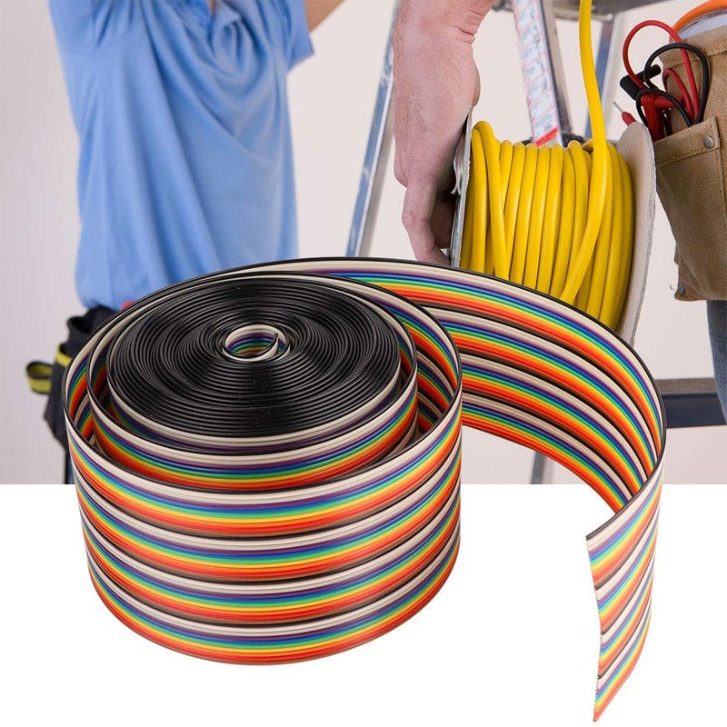 Colorful 40P Flat Rainbow Ribbon Cable Wire, 7 * 0.127 Tinned Copper, 28AWG, 1.27mm Spacing Pitch Cable for Electronics, Equipment, Lamps, 5.08cm Width, 300V, 80°C Rated (1 Meter - Image 3