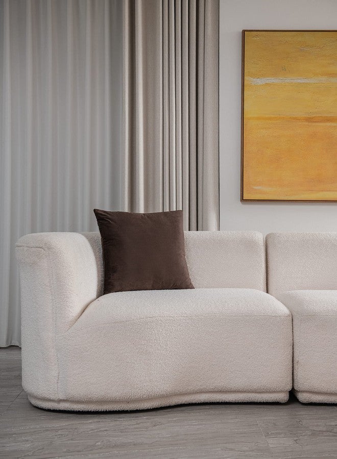 DEZENE Euro Sham Covers 24x24 Chocolate Brown: Pack of 2 Cozy Soft Velvet Square Modern Luxury Decorative Throw Pillow Cases for Sofa Couch Living Room Bed Home Decor - Image 3