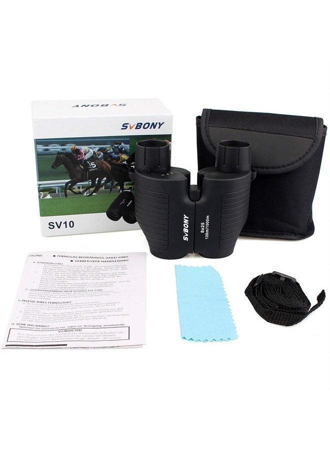 SVBONY - SV10 8x25 Binoculars, Fixed Focus Binoculars, Compact Small Binoculars for Adults Kids, FMC Mini Pocket Binoculars Travel Hiking Scenery Birding Concert Outdoor Training Sports Games Camping - Image 1
