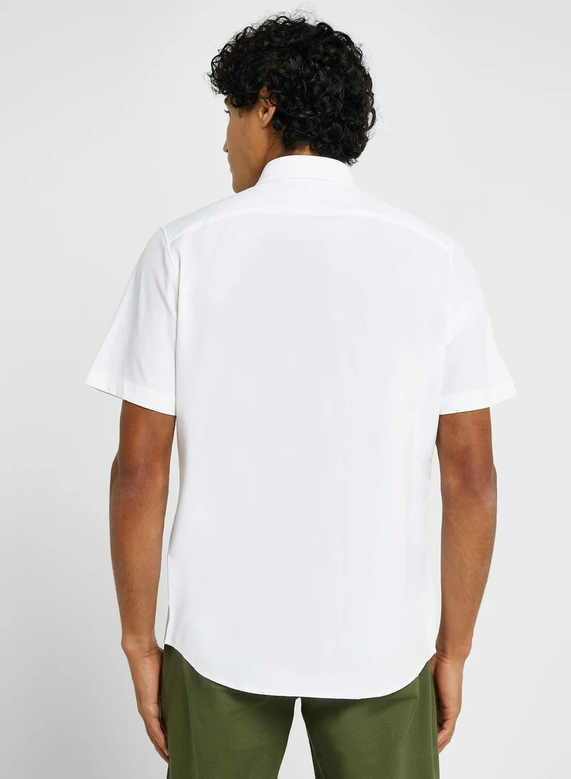 Thomas Scott Thomas Scott Classic Slim Fit 4 Way Stretch Spread Collar Casual Shirt