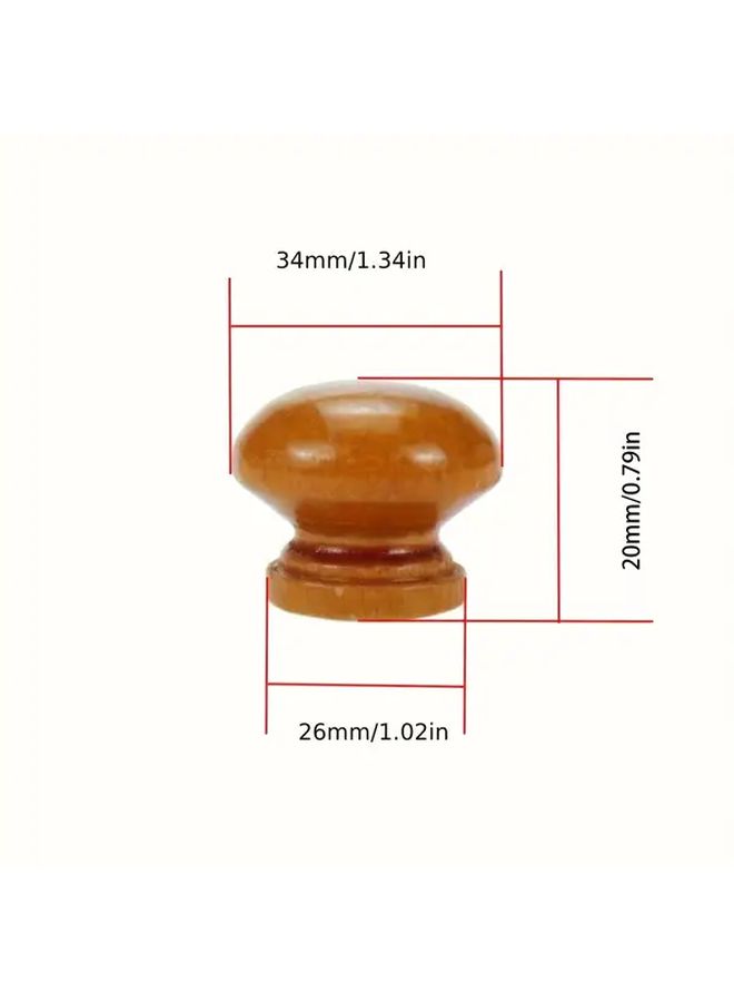 8 PCS Light Brown Recycled Wood Cabinet Knobs With Polished Metal Screws - Image 3