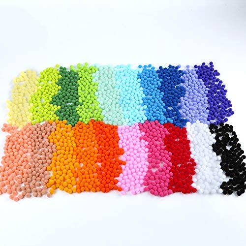 Caydo 1200 Pieces 1cm Assorted Pom Poms, Small Pompom Balls for Kids Creative Arts & Crafts Projects Making and DIY Decorations - Image 4