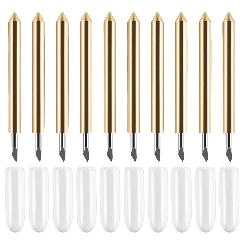 10PCS Premium Fine Point Cutting Blades Compatible with MakerMaker 3Explore AirAir 2Explore Air 3 Cutting Machines Replacement Blade for Glitter Vinyl Cardstock Faux Leather Adhesive Foil Vellum