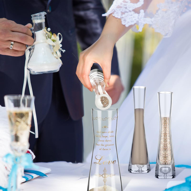 ايرينير Irenare Unity Sand for Wedding Ceremony Set Wedding Sand Vase Kit تشمل رمال الحفل الرملي سدادة Cork Cork لحضور حفلات الزفاف الذكرى الذكرى التذكارية حفلة الزفاف (كريستيان) - Image 4