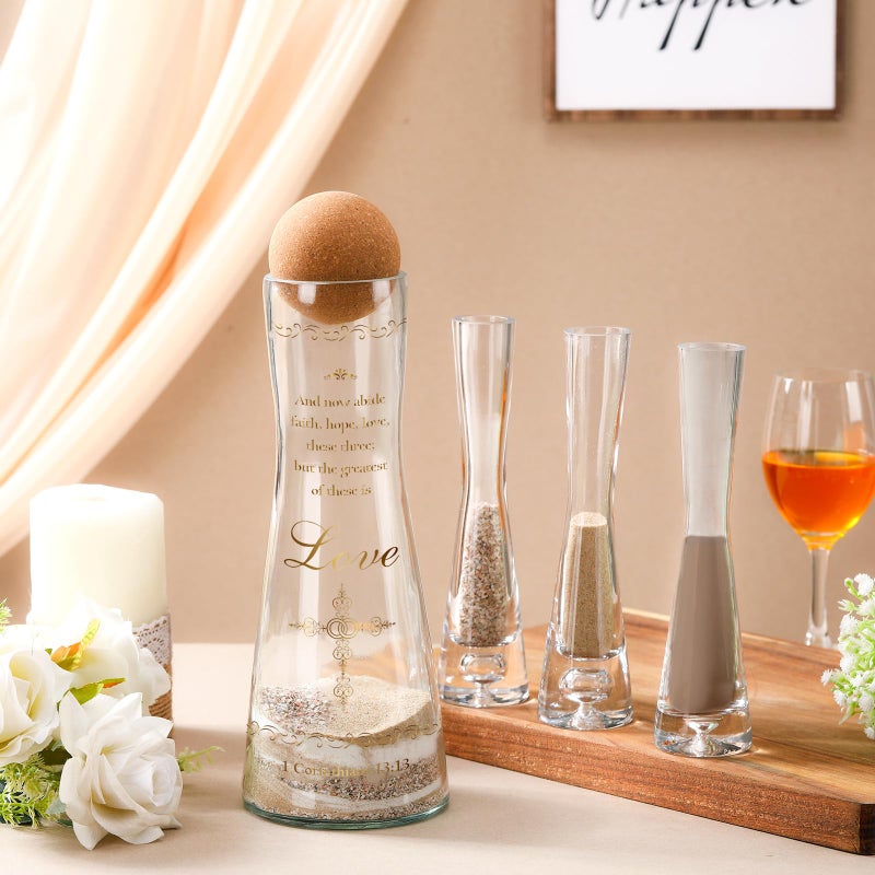 ايرينير Irenare Unity Sand for Wedding Ceremony Set Wedding Sand Vase Kit تشمل رمال الحفل الرملي سدادة Cork Cork لحضور حفلات الزفاف الذكرى الذكرى التذكارية حفلة الزفاف (كريستيان) - Image 2