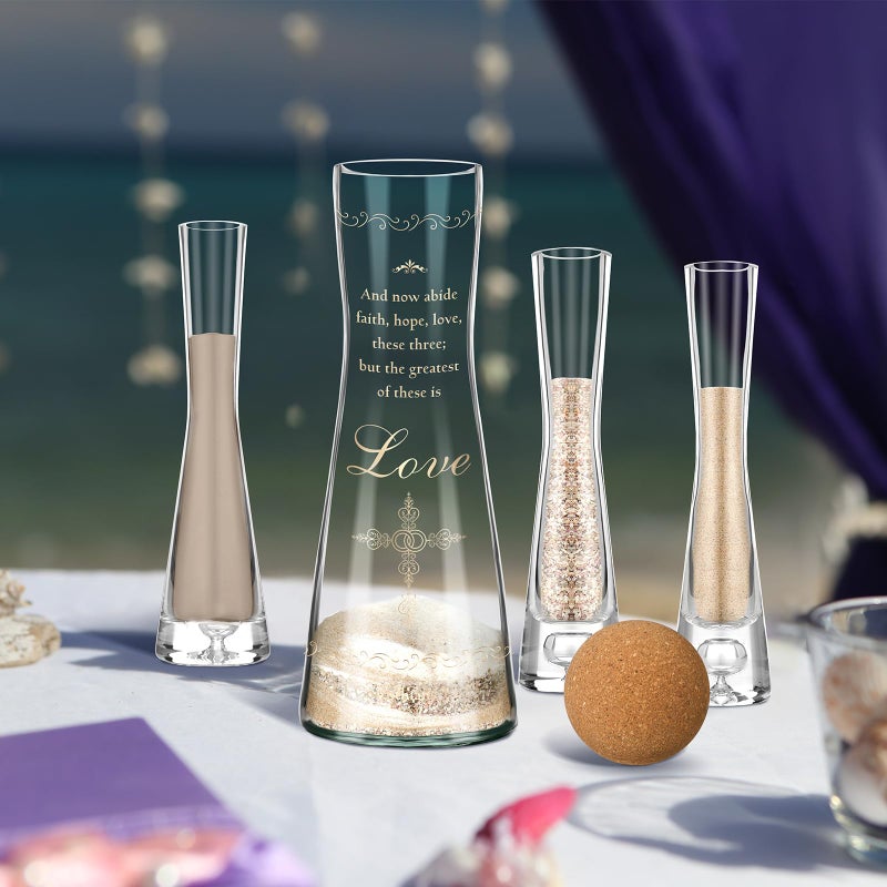 ايرينير Irenare Unity Sand for Wedding Ceremony Set Wedding Sand Vase Kit تشمل رمال الحفل الرملي سدادة Cork Cork لحضور حفلات الزفاف الذكرى الذكرى التذكارية حفلة الزفاف (كريستيان) - Image 5