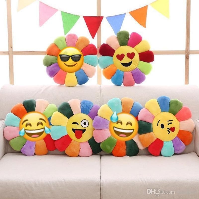 DearJoy Rainbow Smiley Pillow/Cushion for Kids (Multicolor) - Image 4