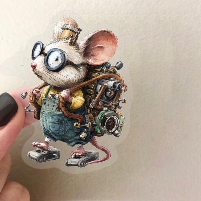 PIGBIT 50PCS Steampunk Animal Stickers â€“ Vintage Victorian Mechanical Creatures Waterproof Clear Stickers for Journaling, Scrapbooking, Crafts, Laptops, Art Projects - Image 4