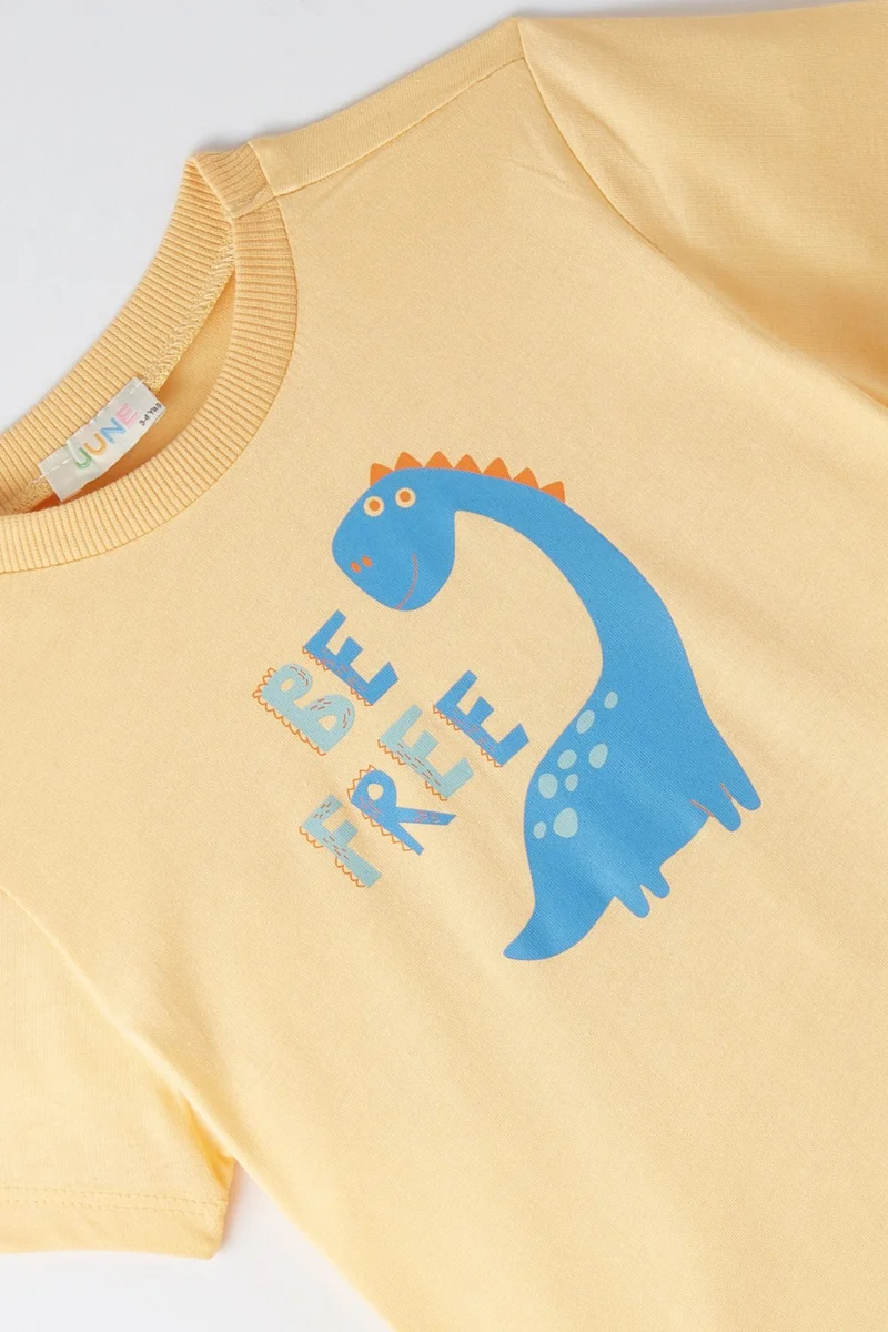 JUNE Boy Dino Printed Shorts Set