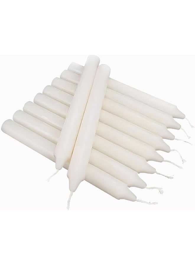 Green Tiger White Long Candles Set of 10 Unscented Smoke Free Ideal for Weddings Events Home Decor Long Lasting Elegant White Candles (Large size * 10) - Image 1
