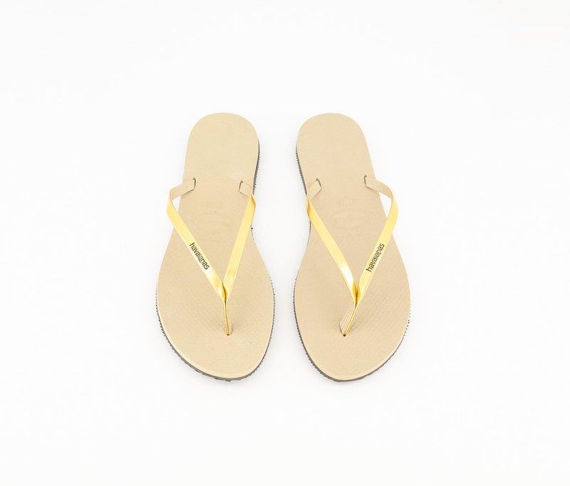 havaianas Women Style 2 You Metallic Flip Flops, Sand and Gray Light  - Image 4