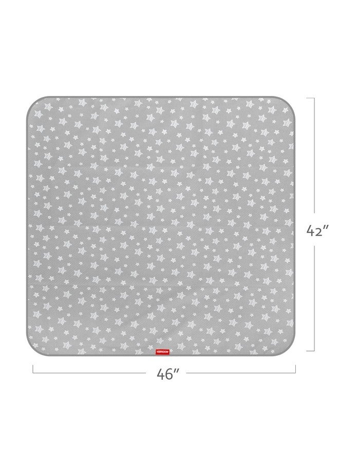 Moonsea Splat Mat for Under High Chair, Non Slip Waterproof Mealtime Floor Mats Washable Portable Picnic Splash Mat for Baby Art/Craft/Playtime, 42X46 Inch - Grey Star - Image 5