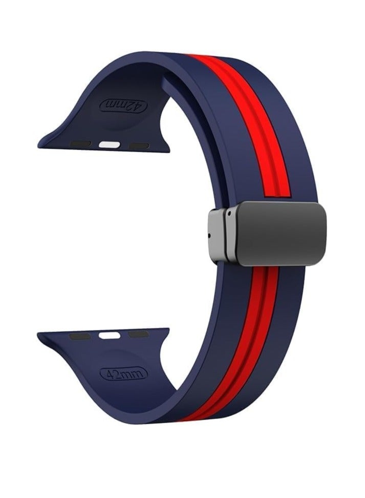 Dual Sport Band Compatible with Apple Watch 49 mm, 46 mm, 45 mm, 44 mm Magnetic Clasp Adjustable Strap Compatible for iWatch Series Ultra, SE, SE 2, Series 3,4,5,6,7,8 - Image 1