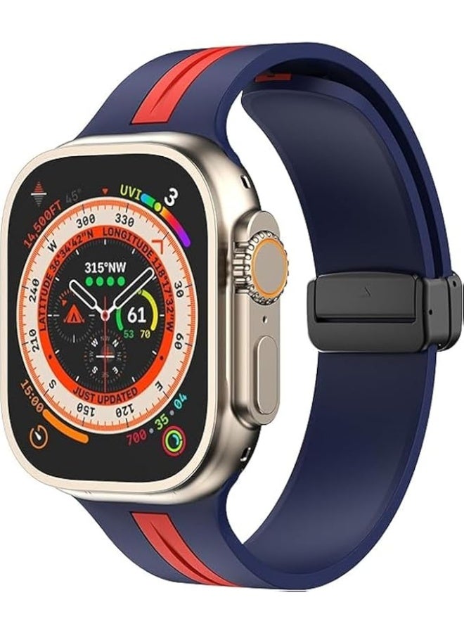 Dual Sport Band Compatible with Apple Watch 49 mm, 46 mm, 45 mm, 44 mm Magnetic Clasp Adjustable Strap Compatible for iWatch Series Ultra, SE, SE 2, Series 3,4,5,6,7,8 - Image 4