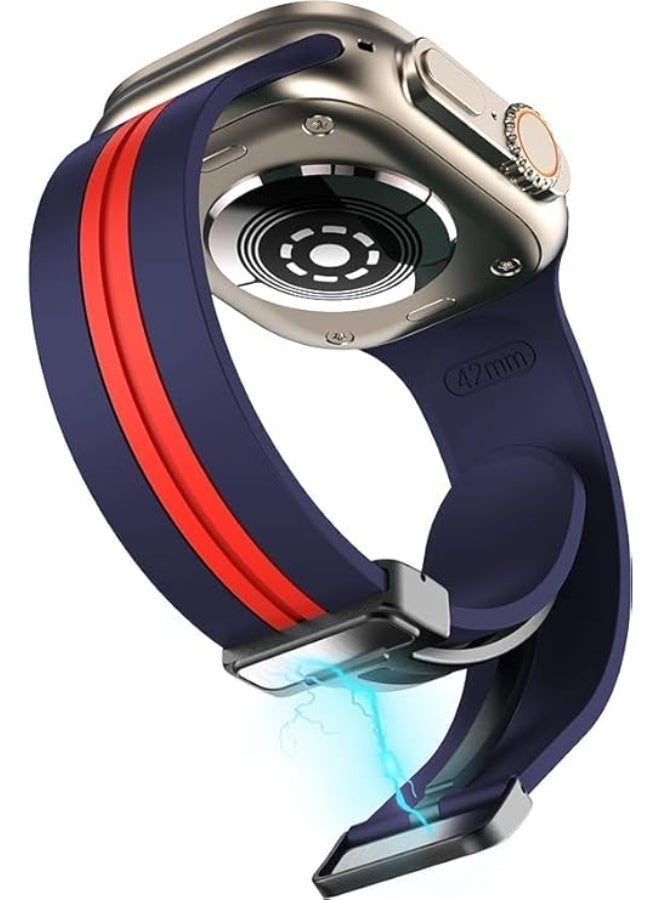 Dual Sport Band Compatible with Apple Watch 49 mm, 46 mm, 45 mm, 44 mm Magnetic Clasp Adjustable Strap Compatible for iWatch Series Ultra, SE, SE 2, Series 3,4,5,6,7,8 - Image 3