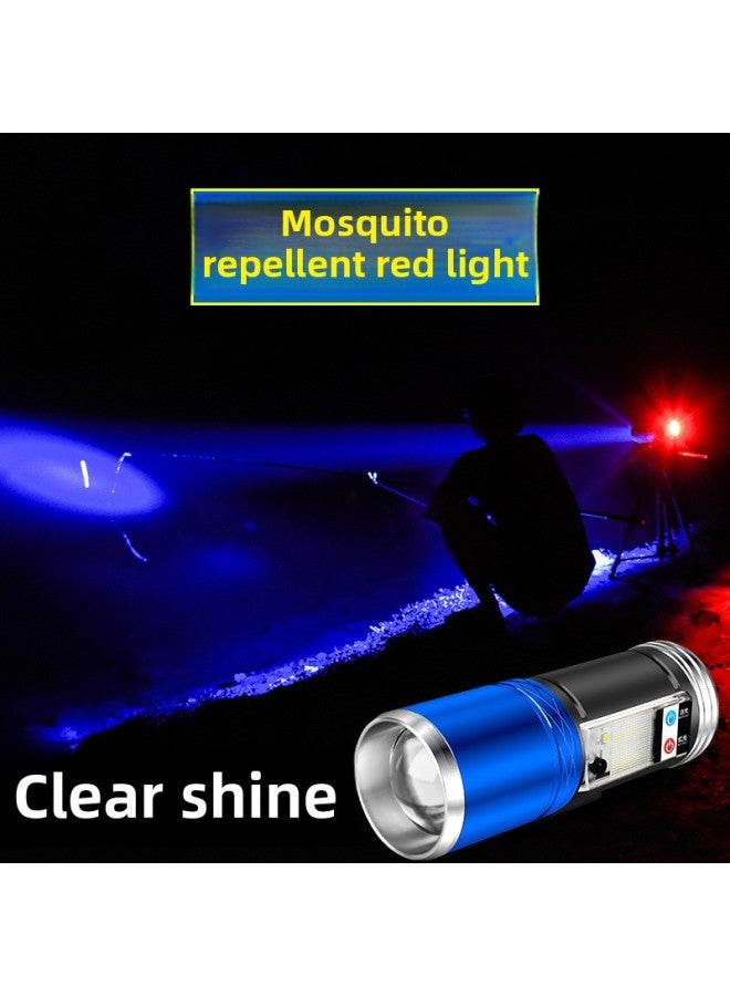 Mosquito Repellent Night Fishing Lamp Blue Light Fishing Lamp Super Bright Xenon Strong Light Platform Fishing Equipment Purple Light High Power Hand X20-Color:♛♛♛ Large Stand + Fishing Box Stand Package♛♛♛  - Image 3