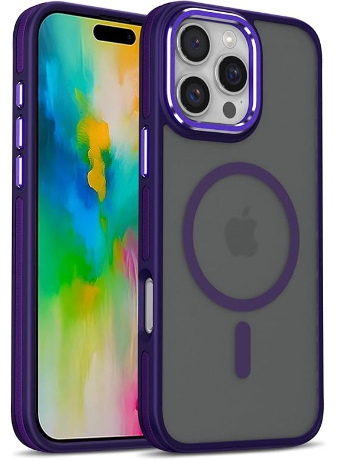 Case Compatible with Magsafe, iPhone 16 Pro Max Phone Case,Translucent Matte Back Slim Magnetic Case for iPhone 16 Pro Max 6.9" (Purple) - Image 1