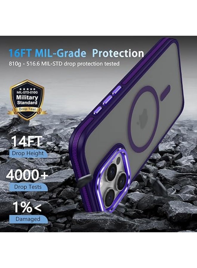 Case Compatible with Magsafe, iPhone 16 Pro Max Phone Case,Translucent Matte Back Slim Magnetic Case for iPhone 16 Pro Max 6.9" (Purple) - Image 5