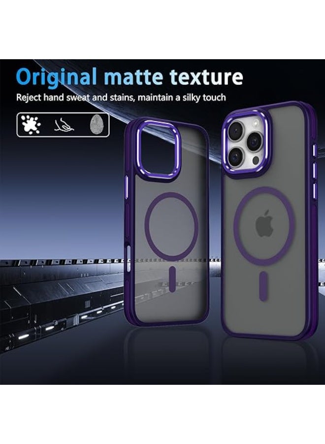 Case Compatible with Magsafe, iPhone 16 Pro Max Phone Case,Translucent Matte Back Slim Magnetic Case for iPhone 16 Pro Max 6.9" (Purple) - Image 2