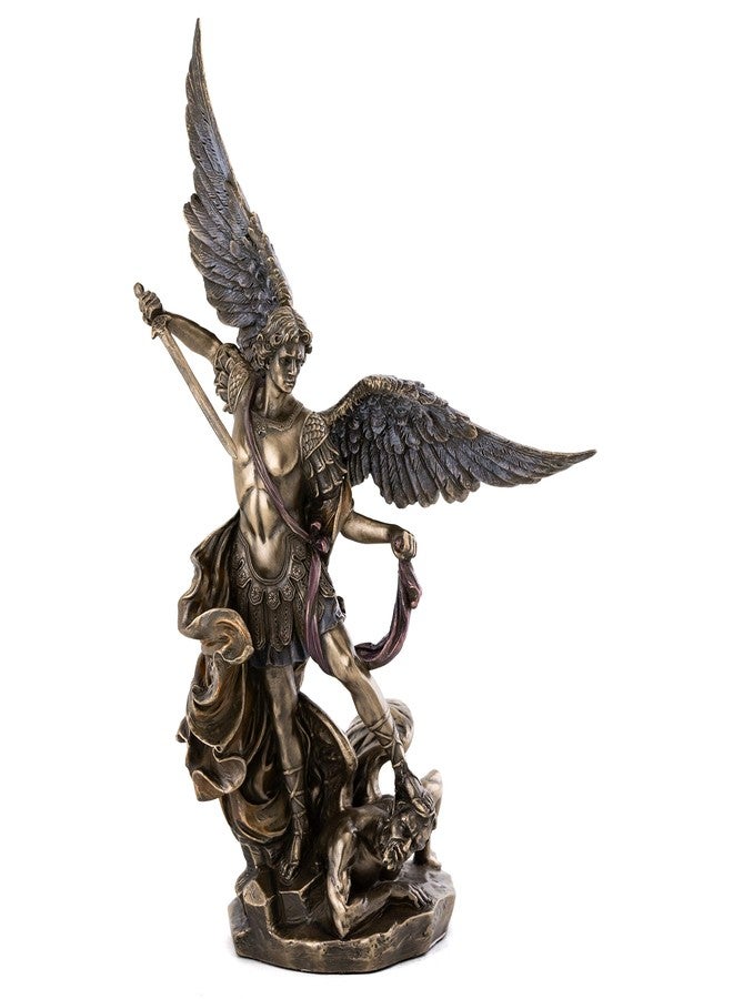 Top Collection Archangel St. Michael Statue - Michael Archangel of Heaven Defeating Lucifer in Premium Cold-Cast Bronze - 10-Inch Collectible Angel Figurine - Image 1