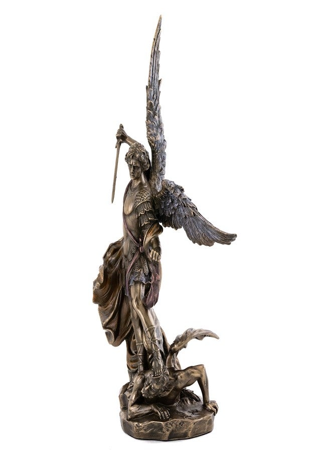 Top Collection Archangel St. Michael Statue - Michael Archangel of Heaven Defeating Lucifer in Premium Cold-Cast Bronze - 10-Inch Collectible Angel Figurine - Image 2