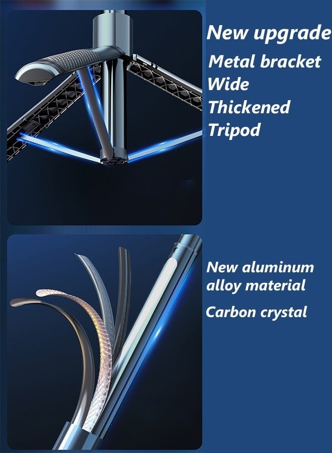 كيلا عصا سيلفي جديدة من سبائك الألومنيوم لعام 2024، مثبتة للهاتف، تدور 360 درجة، متعددة الوظائف، حامل ثلاثي القوائم محمول 35-210 سم مع حامل هاتف لاسلكي للتحكم عن بعد وإضاءة LED جميلة مناسبة لجميع الهواتف المحمولة - Image 5