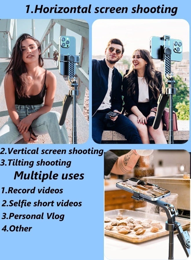 Bukela 2026 New Aluminum Alloy Selfie Stick Phone Stabilizer 360° Rotating Multifunctional Portable Tripod 35-210cm with Wireless Remote Control Phone Holder and Beauty LED Light Suitable for All Cell Phones - Image 3
