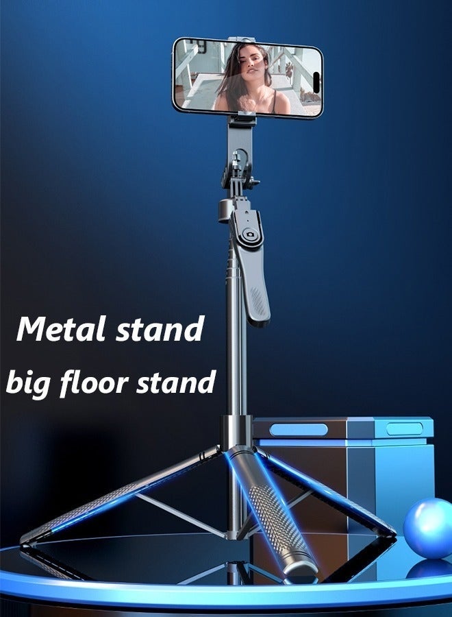 Bukela 2026 New Aluminum Alloy Selfie Stick Phone Stabilizer 360° Rotating Multifunctional Portable Tripod 35-210cm with Wireless Remote Control Phone Holder and Beauty LED Light Suitable for All Cell Phones - Image 5