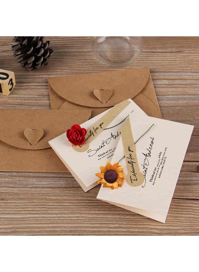 Mitoy 12 Pack Flower Pattern Thank You Card, Gift Card Handmade Invitation Greeting Card Wish Card for Wedding Birthday Festival - Image 3