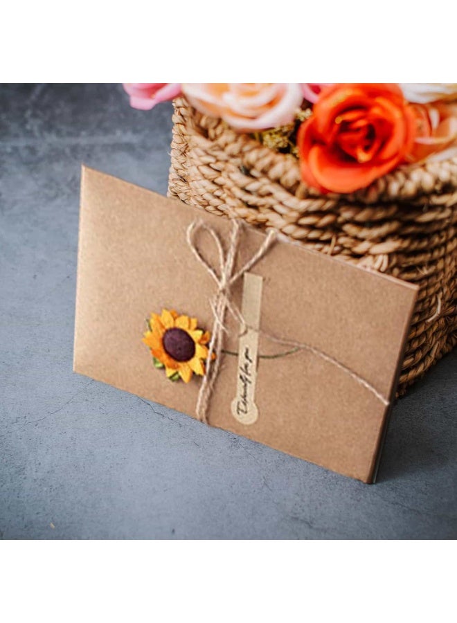 Mitoy 12 Pack Flower Pattern Thank You Card, Gift Card Handmade Invitation Greeting Card Wish Card for Wedding Birthday Festival - Image 4